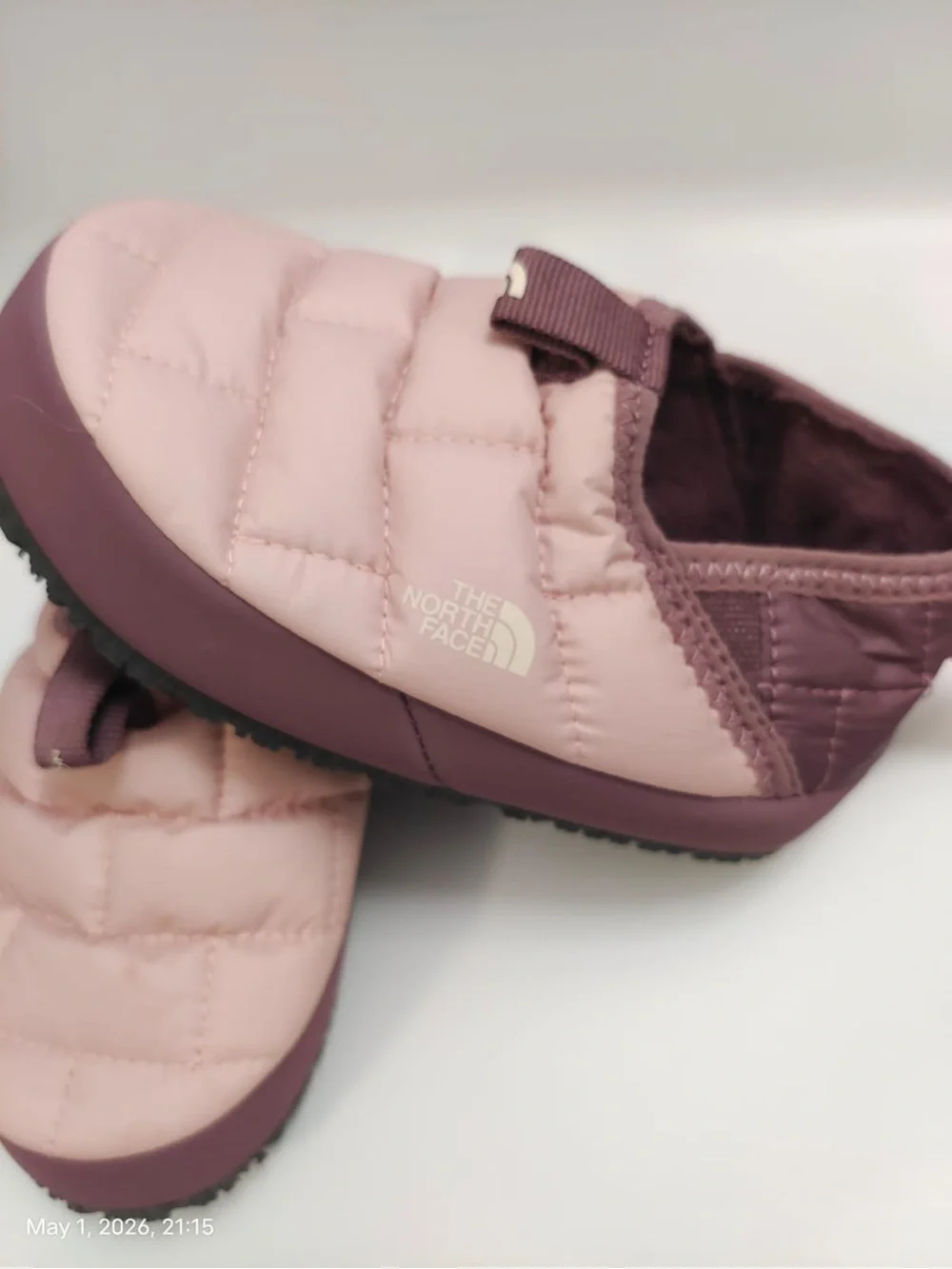 The North Face Kids Pink & Mauve Quilted Slip-On Slippers
